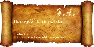 Hornyák Arnolda névjegykártya